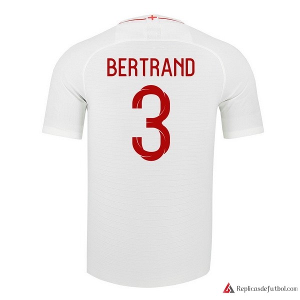 Camiseta Seleccion Inglaterra Primera equipación Bertrand 2018 Blanco